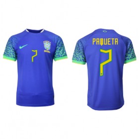 Camiseta de fútbol Brasil Lucas Paqueta 7 2ª equipación Copa Mundo 2022